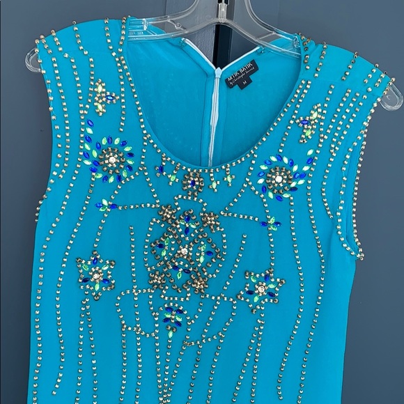 Antik Batik Sauvat Silk Beaded jeweled lose Dress - Picture 9 of 11